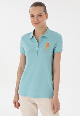 Kadın Su Yeşili Basic Polo Yaka Tişört - 50280063057