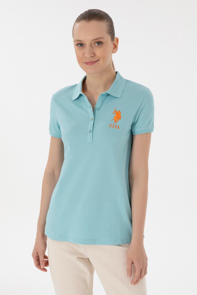 Kadın Su Yeşili Basic Polo Yaka Tişört