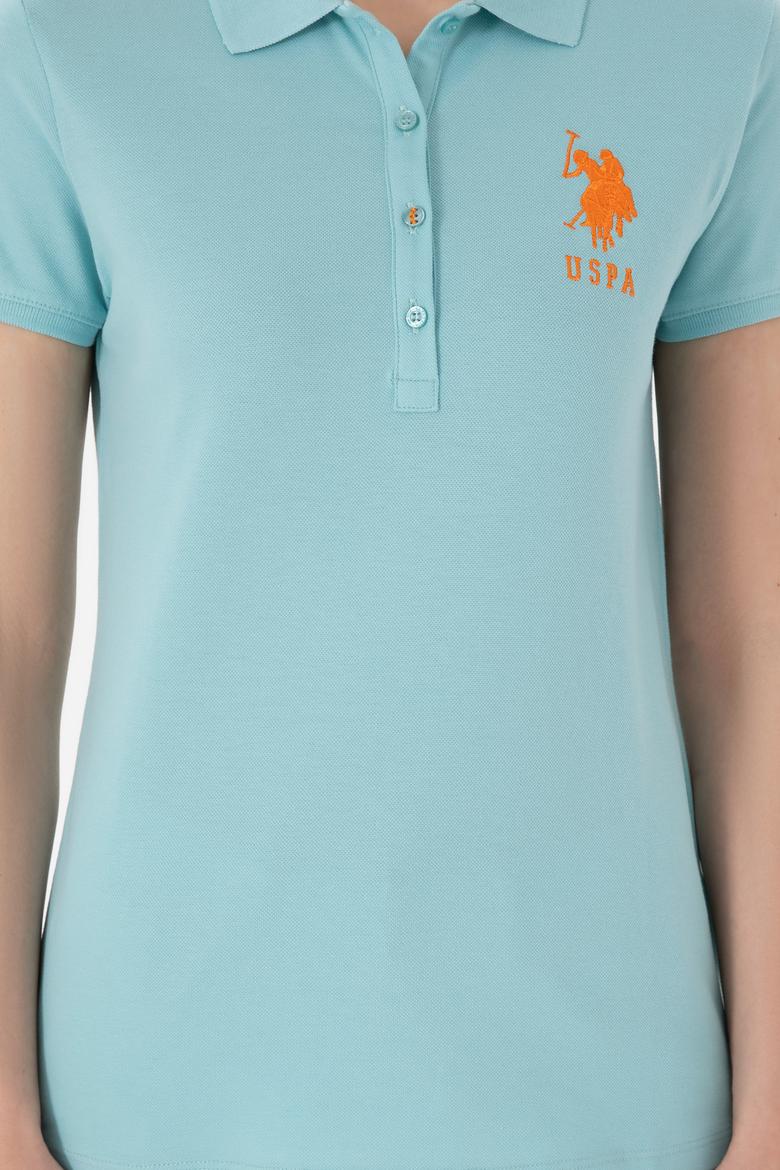 Kadın Su Yeşili Basic Polo Yaka Tişört - 50280063057