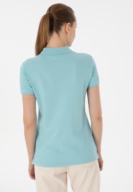 Kadın Su Yeşili Basic Polo Yaka Tişört - 50280063057