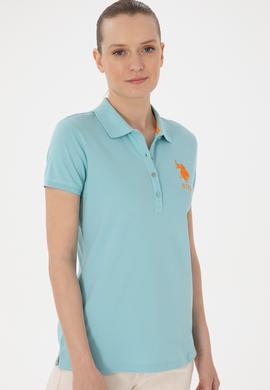 Kadın Su Yeşili Basic Polo Yaka Tişört - 50280063057