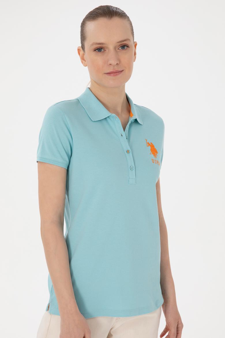 Kadın Su Yeşili Basic Polo Yaka Tişört - 50280063057