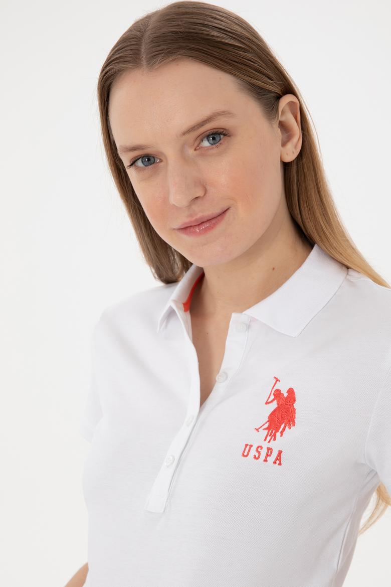 Kadın Beyaz Basic Polo Yaka Tişört - 50280063005