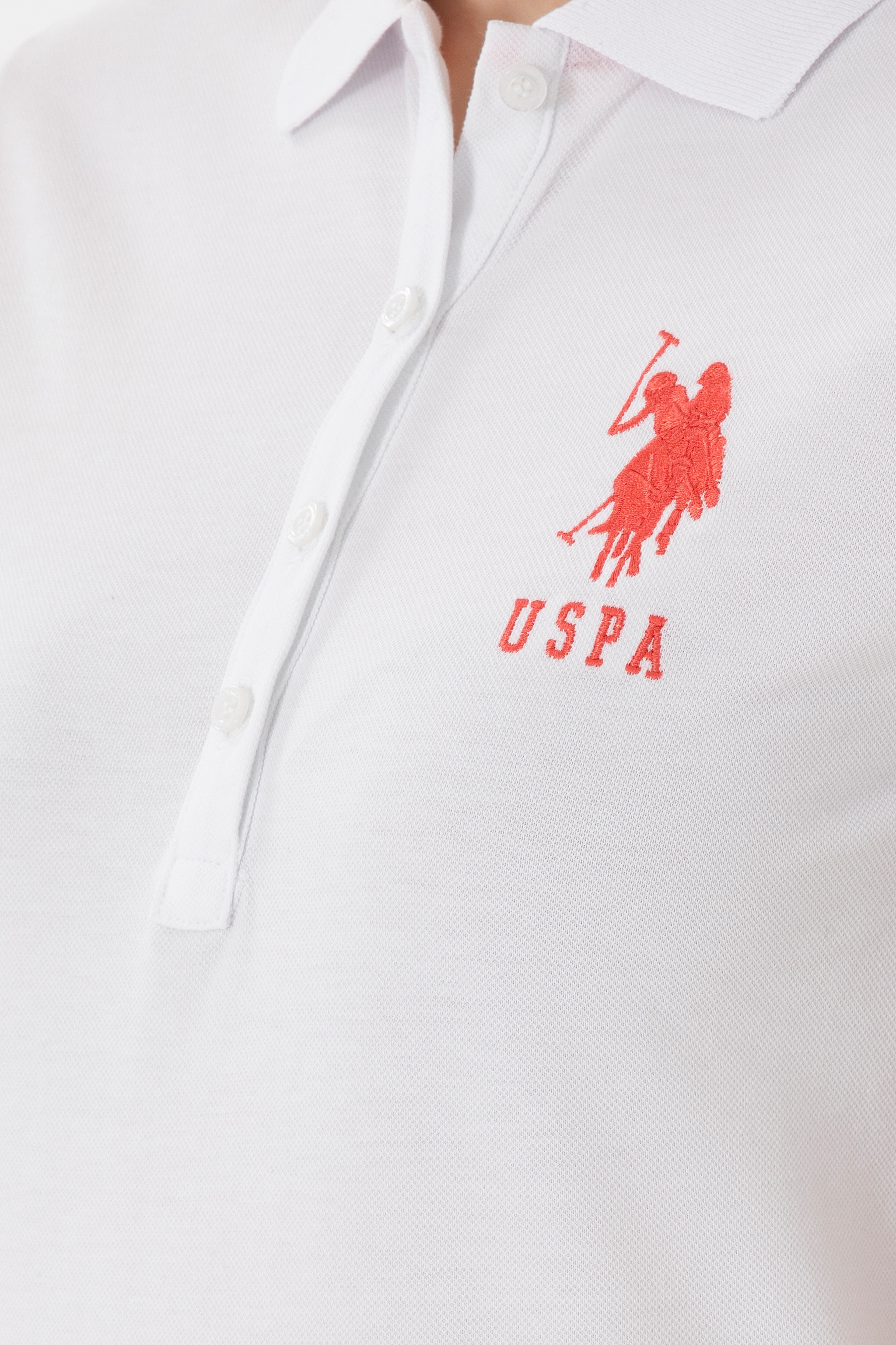 Kadın Beyaz Basic Polo Yaka Tişört