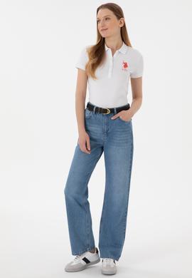 Kadın Beyaz Basic Polo Yaka Tişört - 50280063005