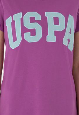 Kadın Mor Bisiklet Yaka Basic Tişört - 50280036162