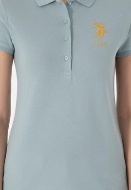 Kadın Su Yeşili Basic Polo Yaka Tişört - 50280071208