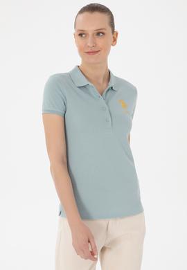 Kadın Su Yeşili Basic Polo Yaka Tişört - 50280071208