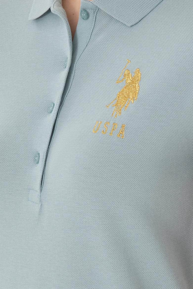 Kadın Su Yeşili Basic Polo Yaka Tişört - 50280071208