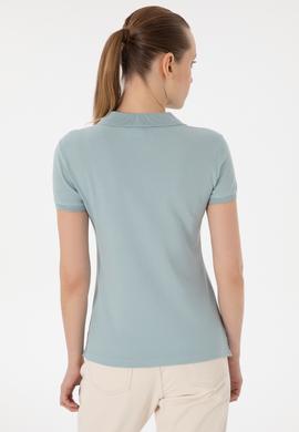Kadın Su Yeşili Basic Polo Yaka Tişört - 50280071208