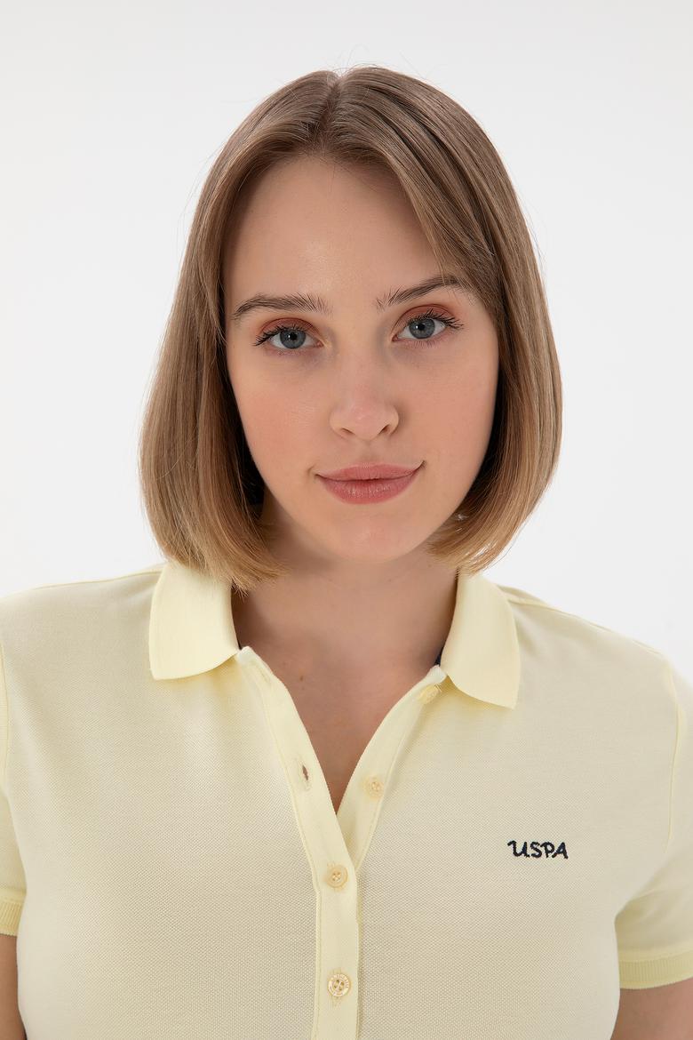 Kadın Limon Basic Polo Yaka Tişört - 50305764202
