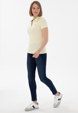 Kadın Limon Basic Polo Yaka Tişört - 50305764202