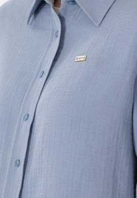 Kadın Mavi Uzun Kollu Tunik Gömlek - 50306473021