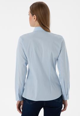 Kadın Açık Mavi Uzun Kollu Basic Gömlek - 50298091006