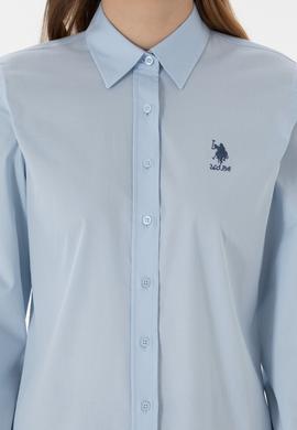 Kadın Açık Mavi Uzun Kollu Basic Gömlek - 50298091006