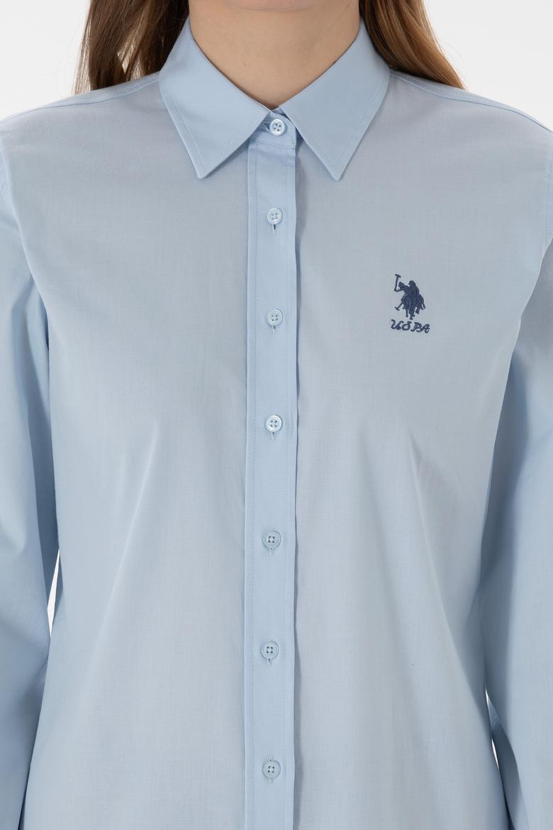 Kadın Açık Mavi Uzun Kollu Basic Gömlek - 50298091006