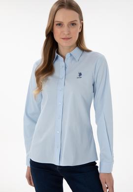 Kadın Açık Mavi Uzun Kollu Basic Gömlek - 50298091006