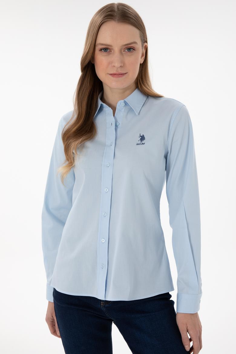 Kadın Açık Mavi Uzun Kollu Basic Gömlek - 50298091006