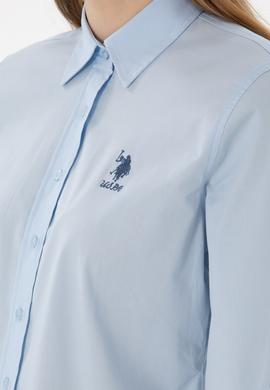 Kadın Açık Mavi Uzun Kollu Basic Gömlek - 50298091006