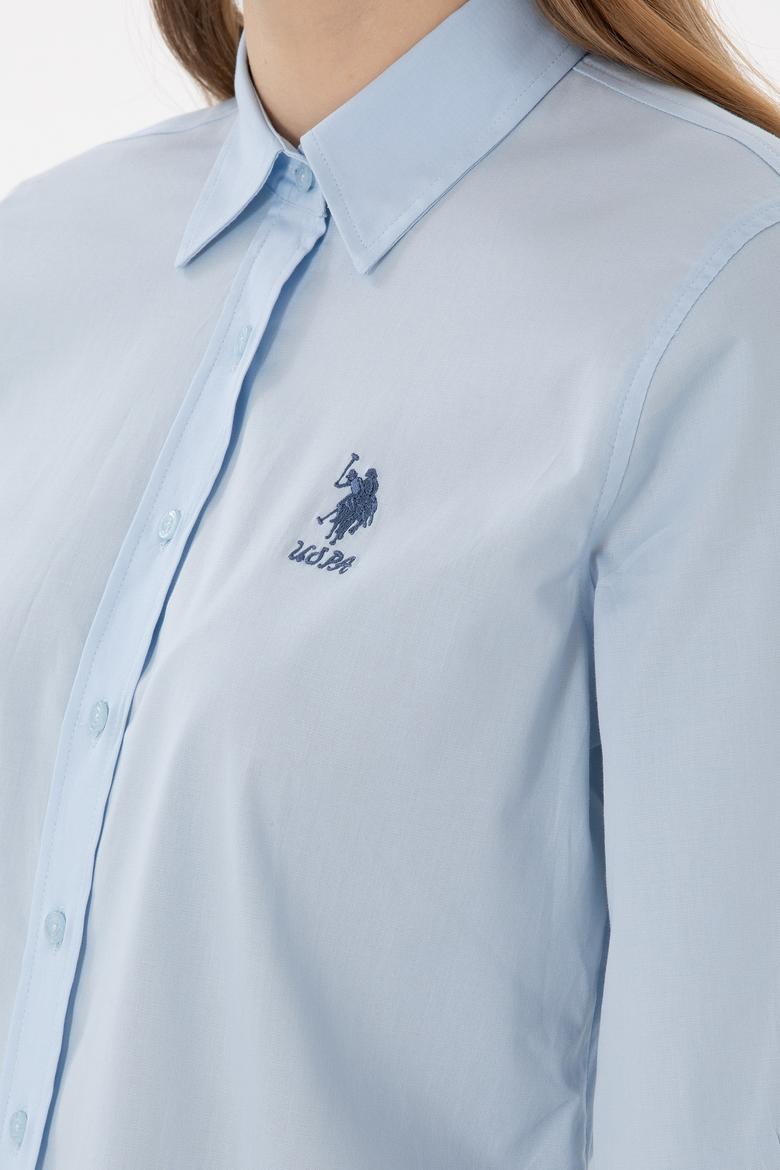 Kadın Açık Mavi Uzun Kollu Basic Gömlek - 50298091006