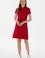 Kadın Kırmızı Polo Yaka Mini Boy Örme Elbise