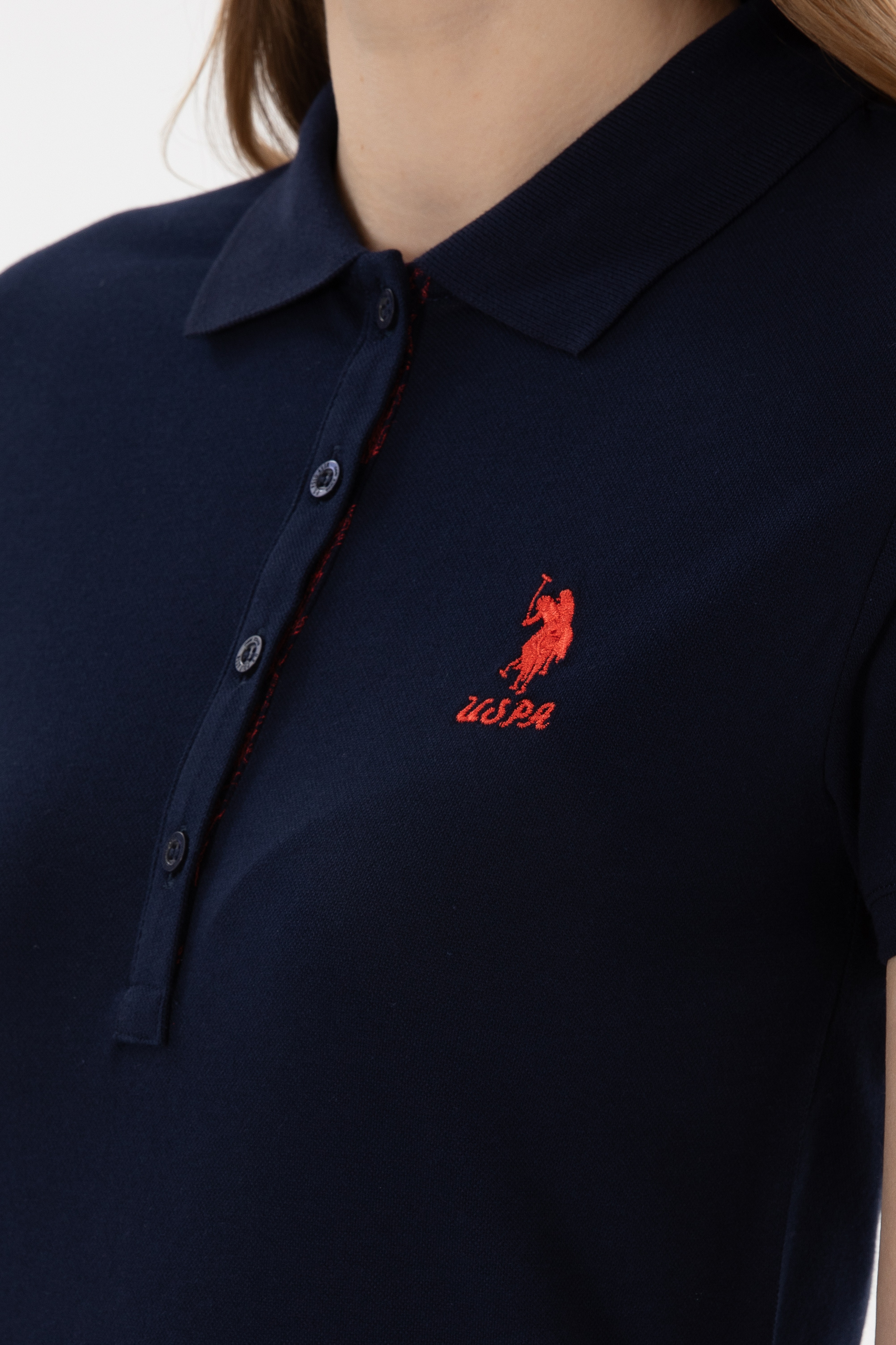 Kadın Lacivert Basic Polo Yaka Tişört - Image 7