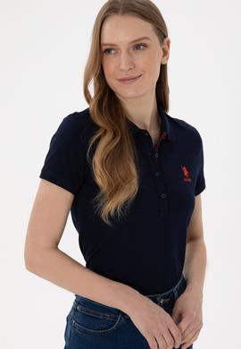 Kadın Lacivert Basic Polo Yaka Tişört - 50300896066