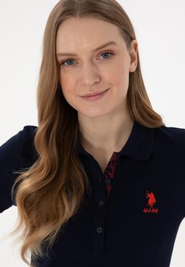 Kadın Lacivert Basic Polo Yaka Tişört - 50300896066