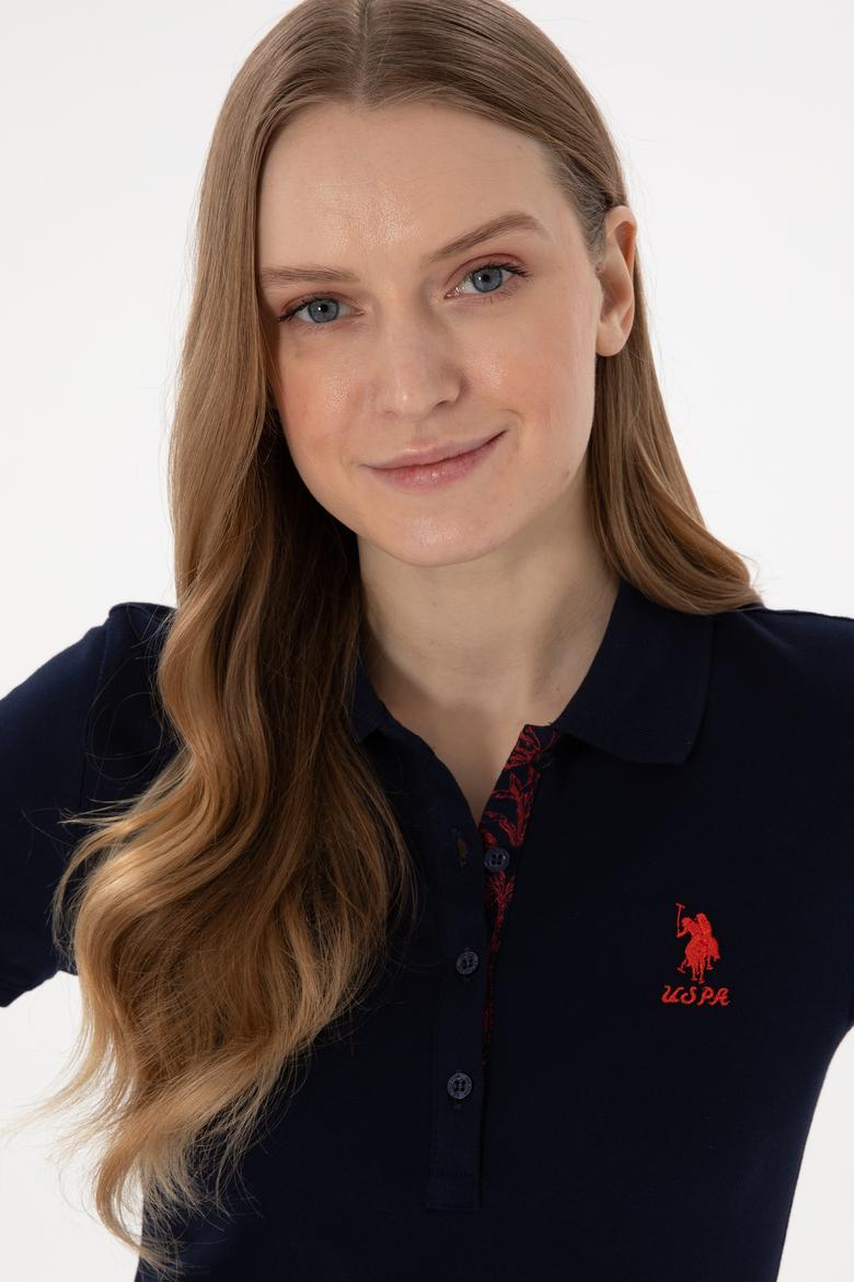 Kadın Lacivert Basic Polo Yaka Tişört - 50300896066