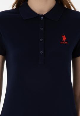 Kadın Lacivert Basic Polo Yaka Tişört - 50300896066