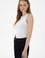 Kadın Beyaz Kolsuz Bisiklet Yaka Basic Tişört