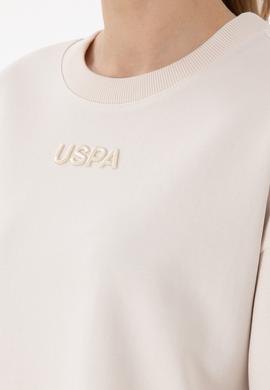 Kadın Krem Oversize Bisiklet Yaka Tişört - 50294482004