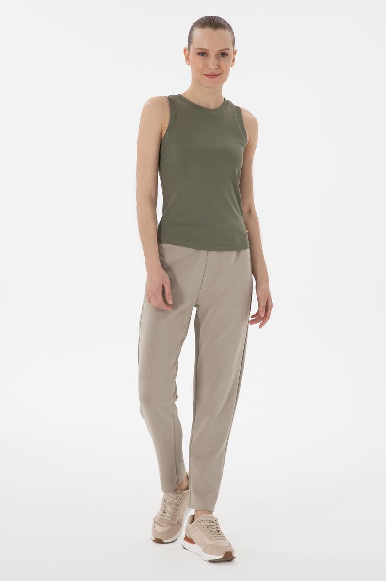 Kadın Açık Haki Modal Karışımlı Eşofman Altı