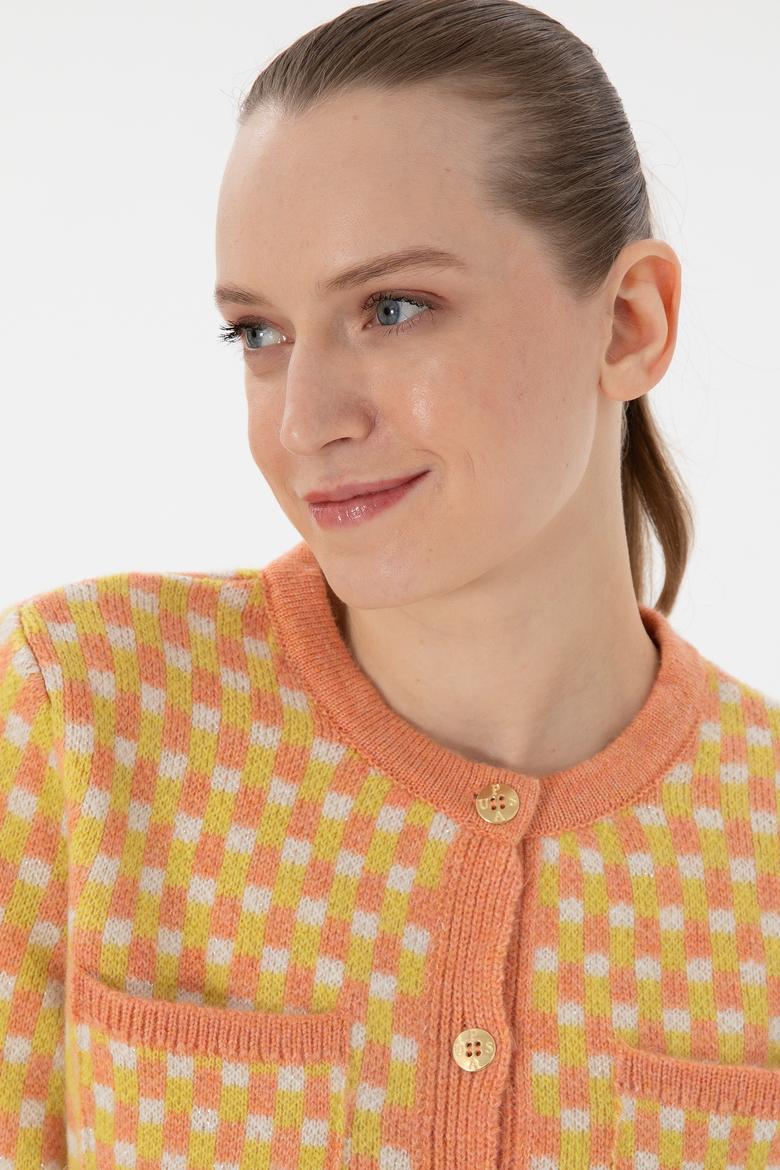 Kadın Somon Triko Hırka - 50293038015