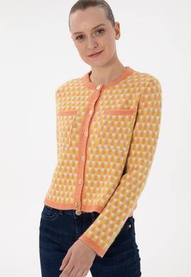 Kadın Somon Triko Hırka - 50293038015