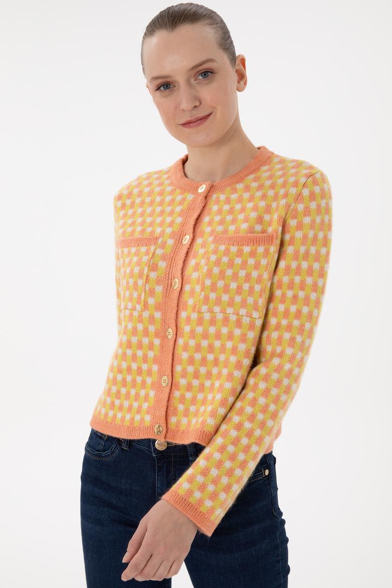 Kadın Somon Triko Hırka - 50293038015