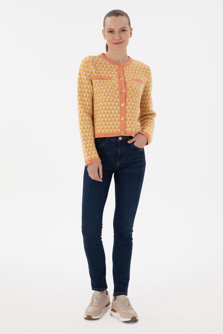 Kadın Somon Triko Hırka - 50293038015