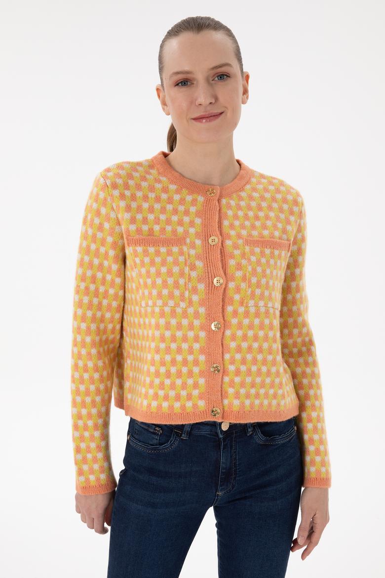 Kadın Somon Triko Hırka