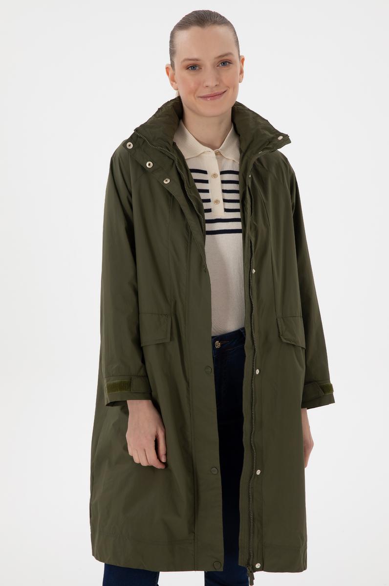 Kadın Koyu Haki Trençkot