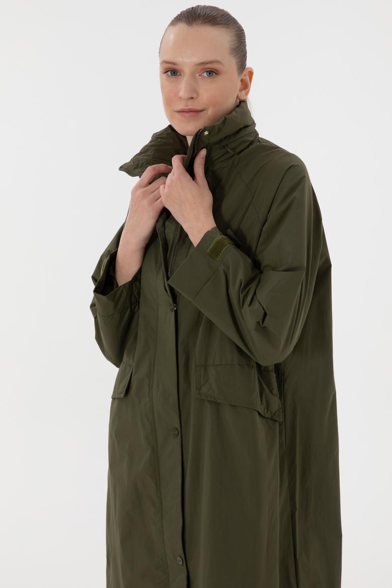 Kadın Koyu Haki Trençkot - 50299143003