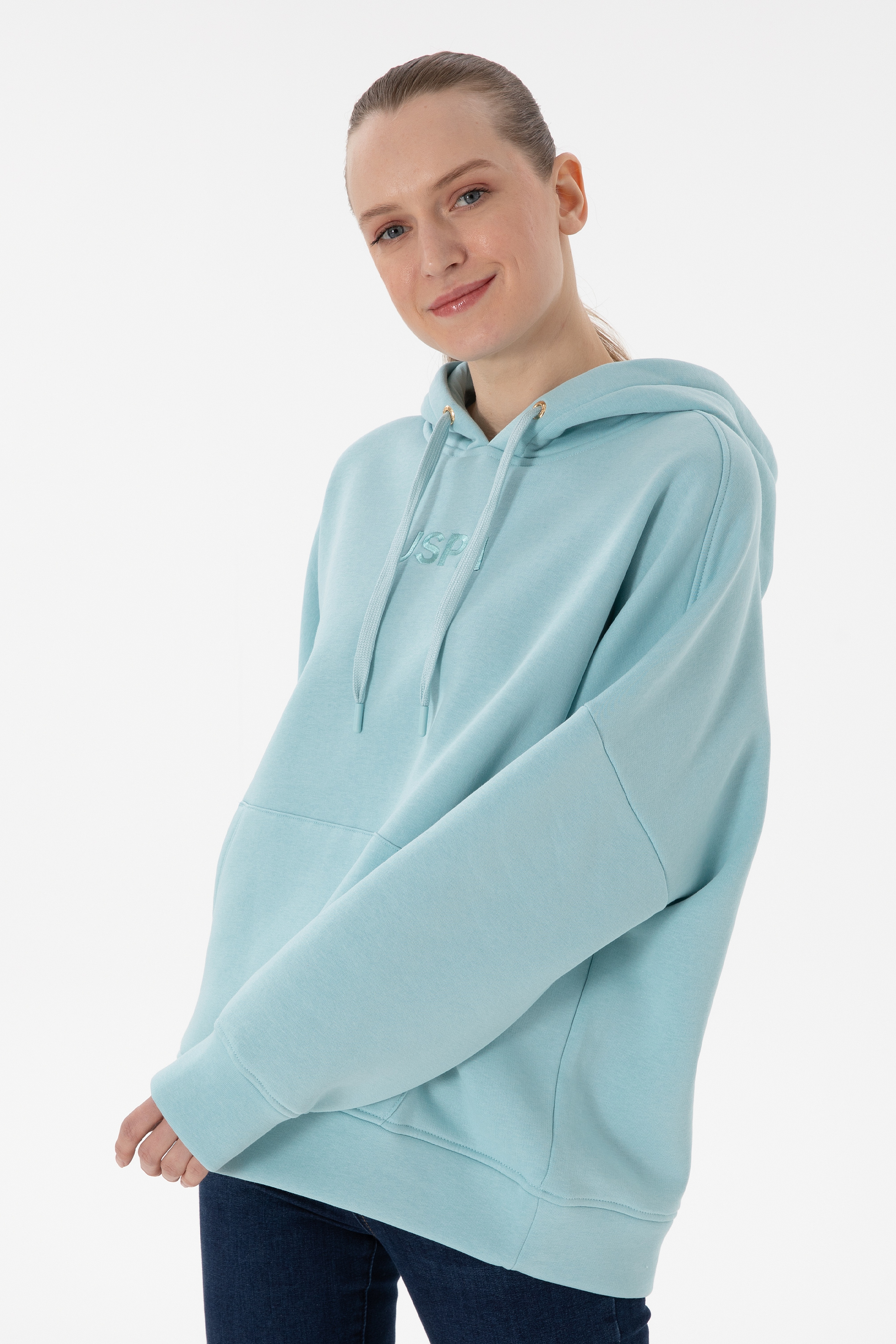 Kadın Su Yeşili Sweatshirt - Image 1