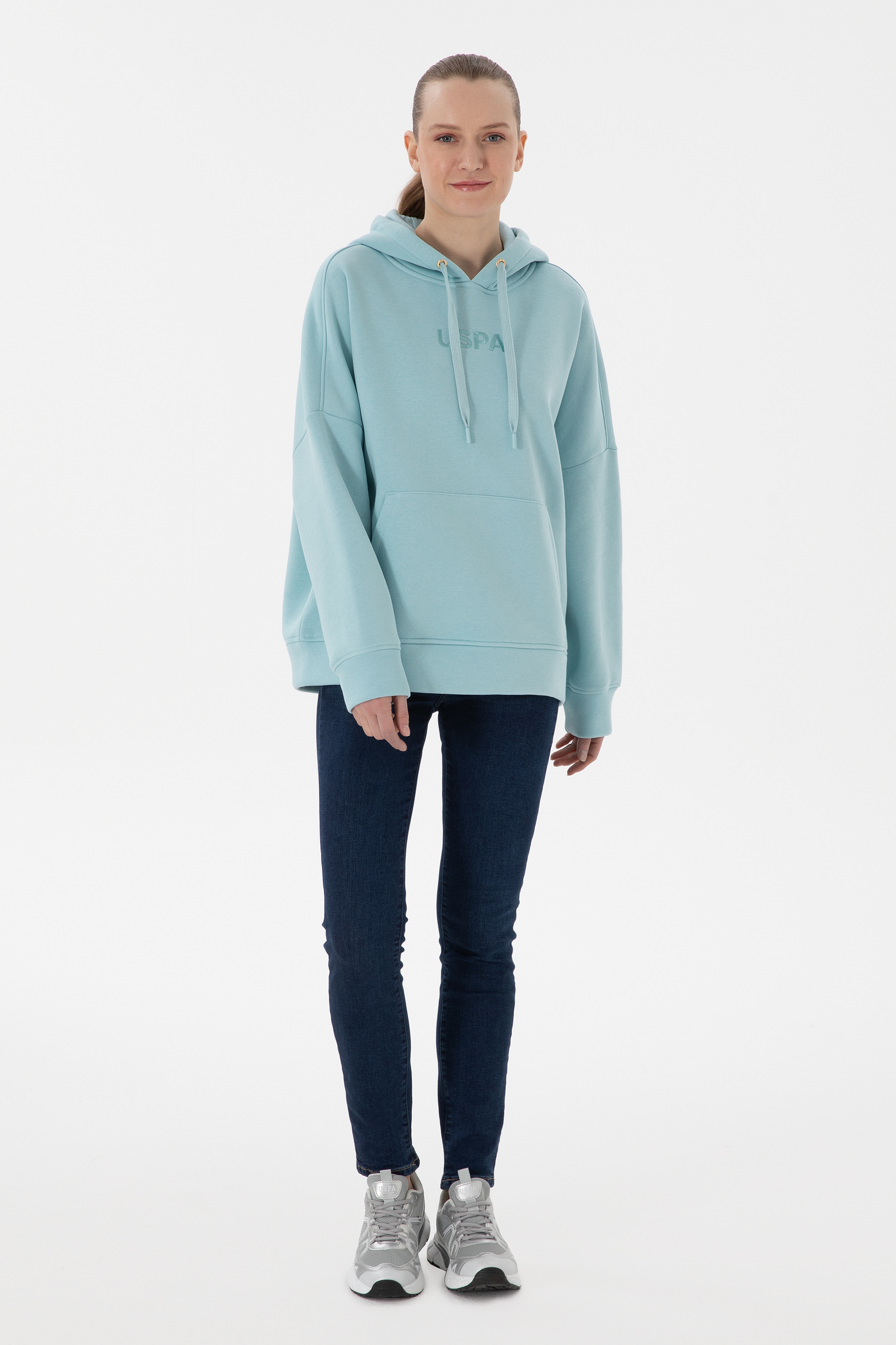 Kadın Su Yeşili Sweatshirt - Image 4