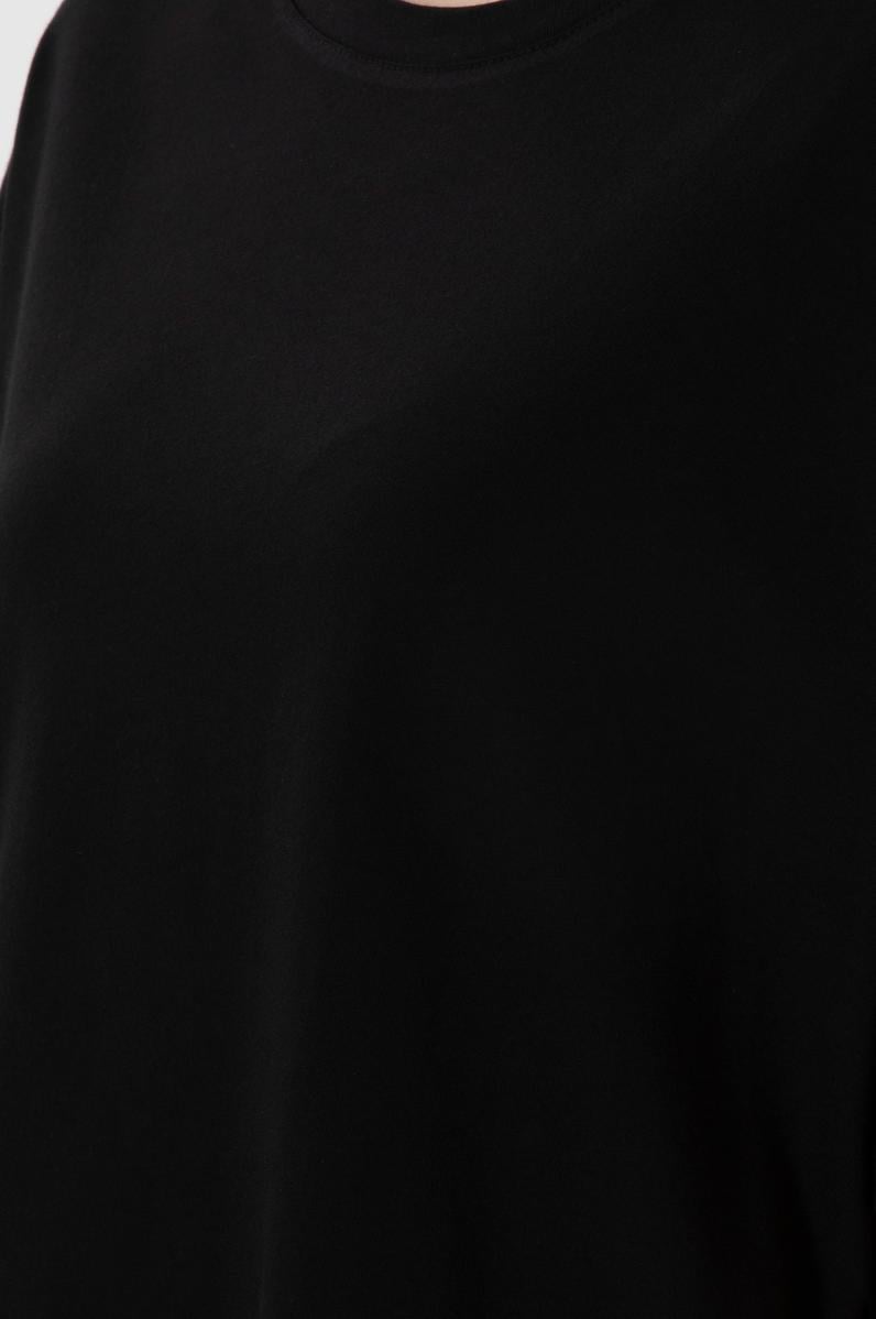 Kadın Siyah Oversize Bisiklet Yaka Tişört