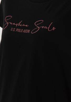 Kadın Siyah Bisiklet Yaka Tişört - 50305746006