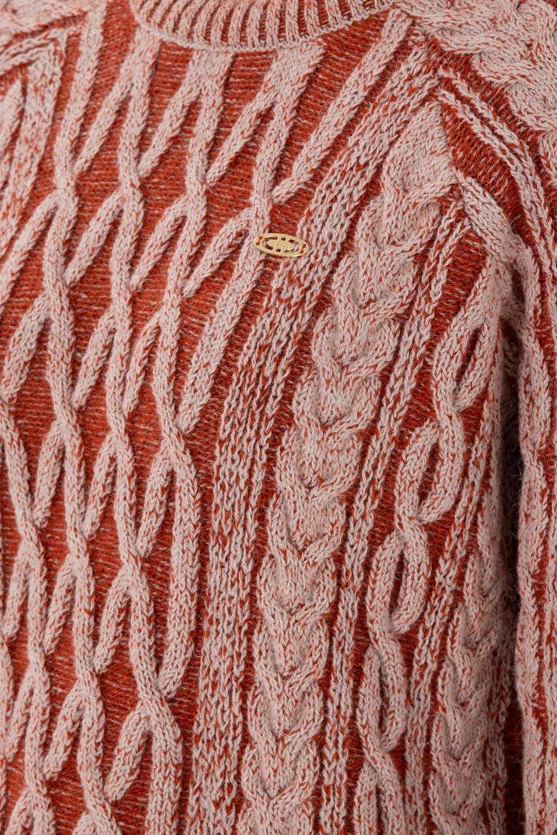 Kadın Krem Bisiklet Yaka Kazak - 50293048014