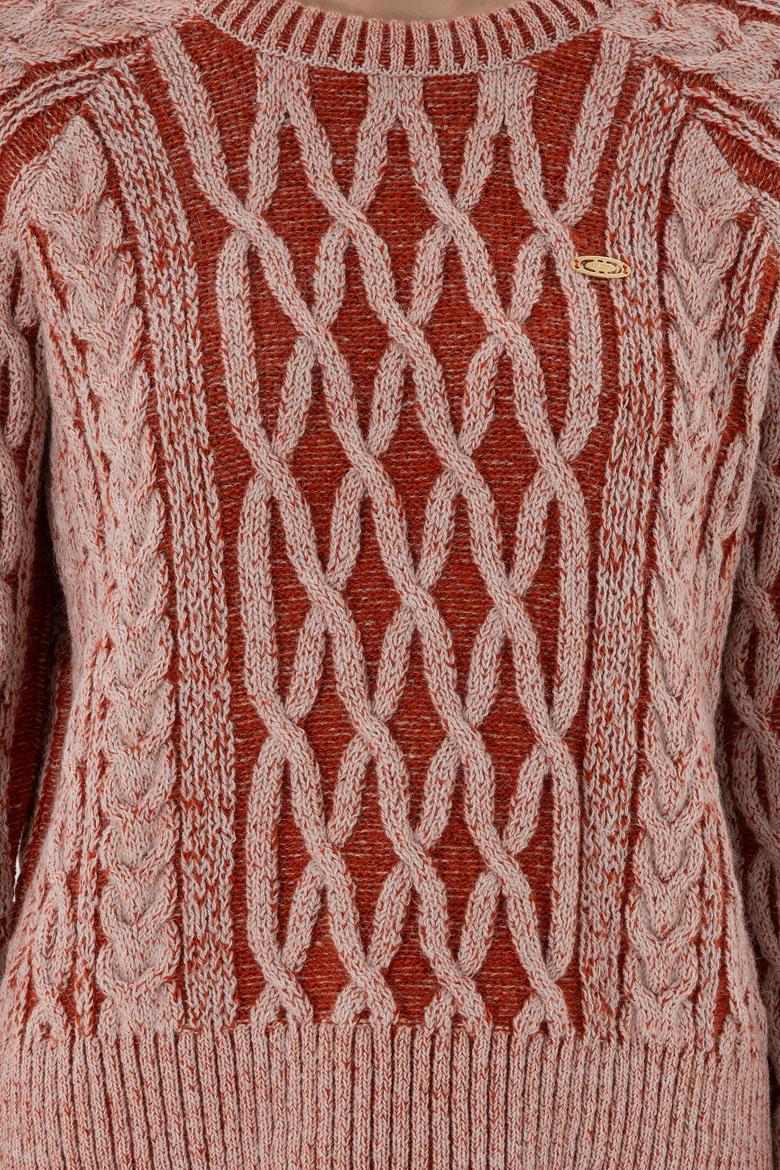 Kadın Krem Bisiklet Yaka Kazak - 50293048014