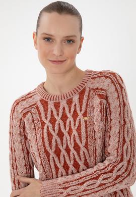 Kadın Krem Bisiklet Yaka Kazak - 50293048014