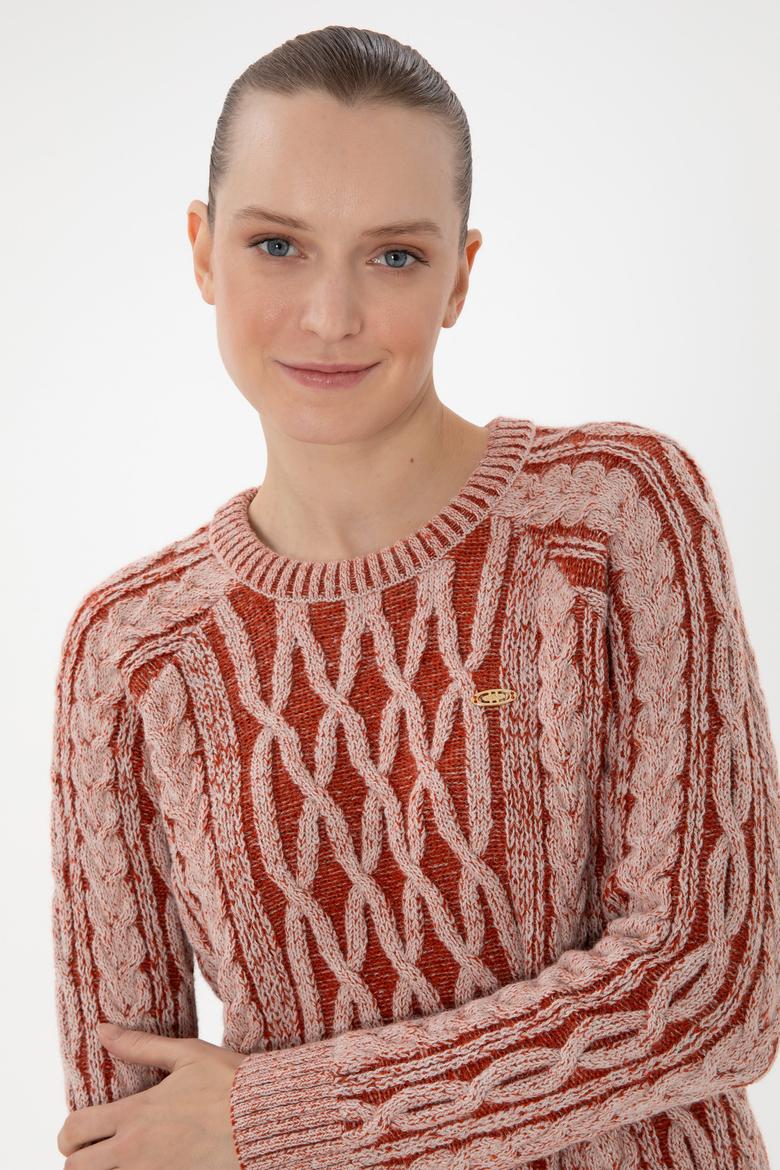 Kadın Krem Bisiklet Yaka Kazak - 50293048014