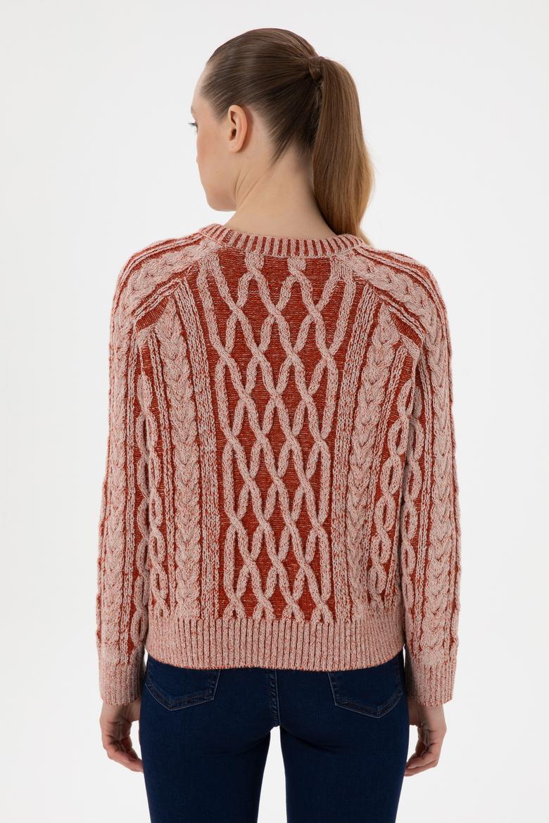 Kadın Krem Bisiklet Yaka Kazak - 50293048014