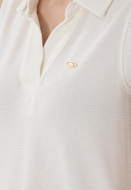 Kadın Krem Polo Yaka Midi Boy Örme Elbise - 50300674009